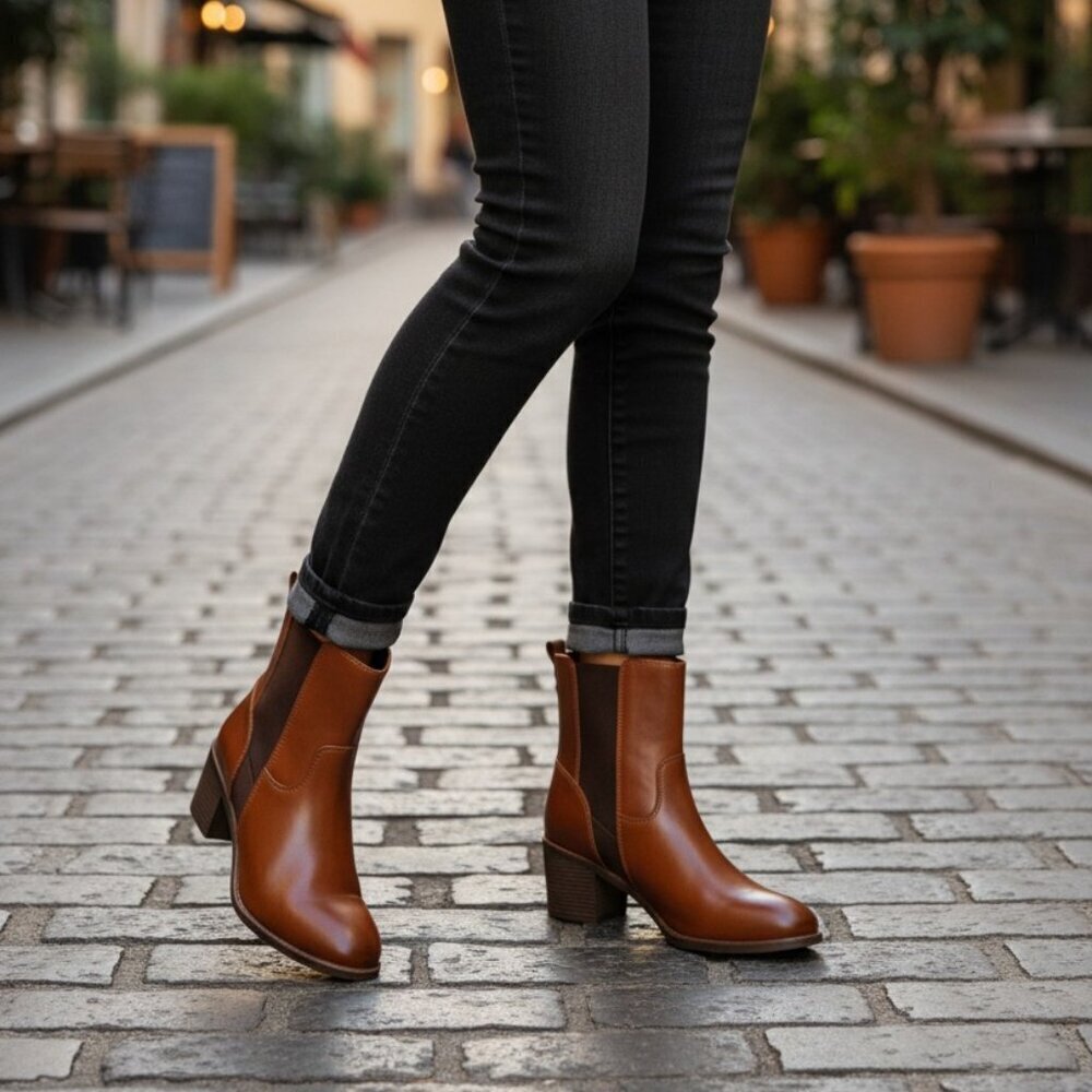 Zodiac Claret Ankle Boots Chelsea Booties Women's 8 Brown Vegan Leather